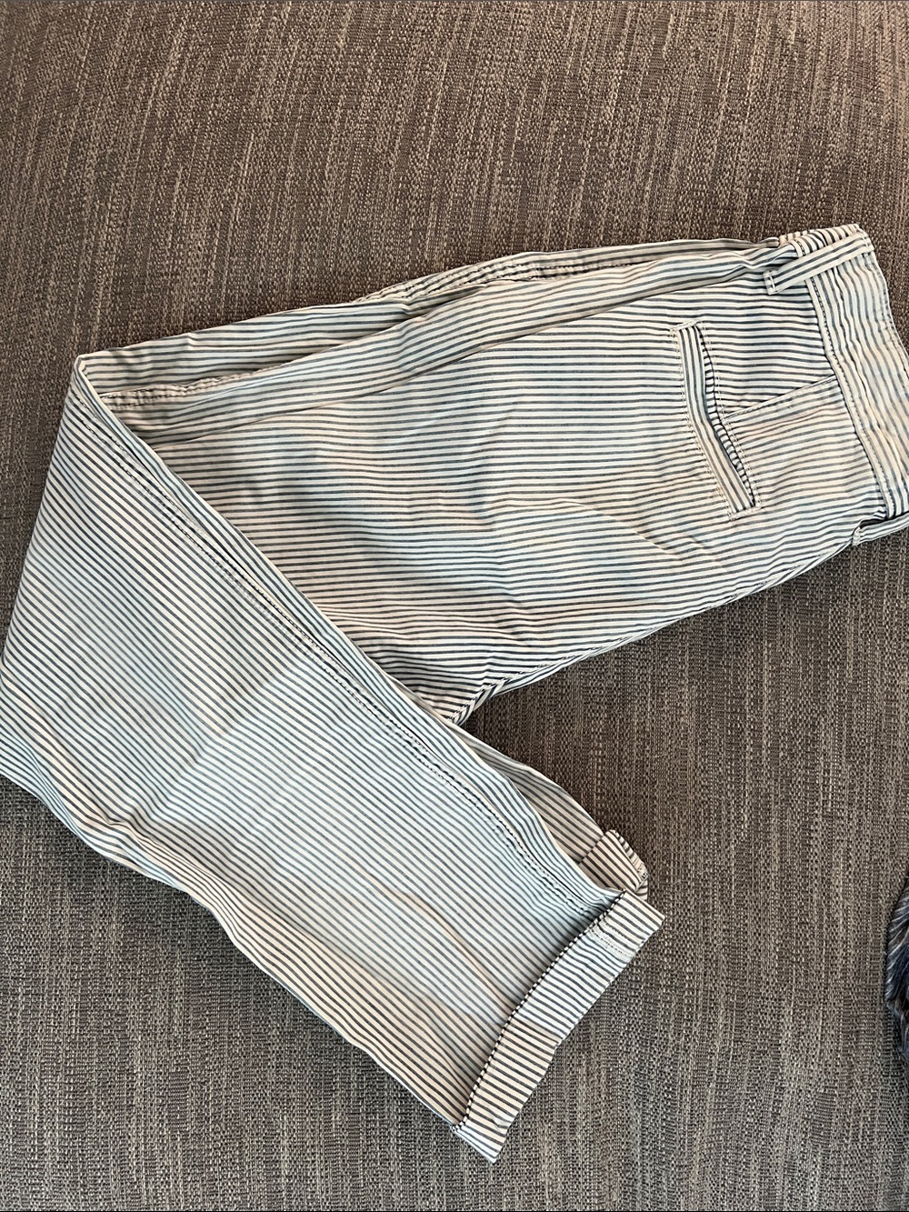 GAP Women’s Navy and White Girlfriend Stripe Chinos